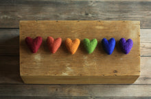 Load image into Gallery viewer, Little Rainbow Felt Hearts
