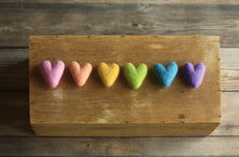 Load image into Gallery viewer, Little Rainbow Felt Hearts