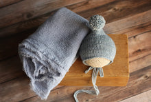 Laden Sie das Bild in den Galerie-Viewer, Mitternacht Neugeborene Haube, Neugeborene Strickhaube, Fotografie Prop