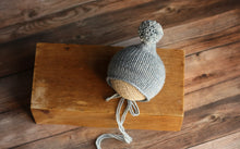 Laden Sie das Bild in den Galerie-Viewer, Mitternacht Neugeborene Haube, Neugeborene Strickhaube, Fotografie Prop