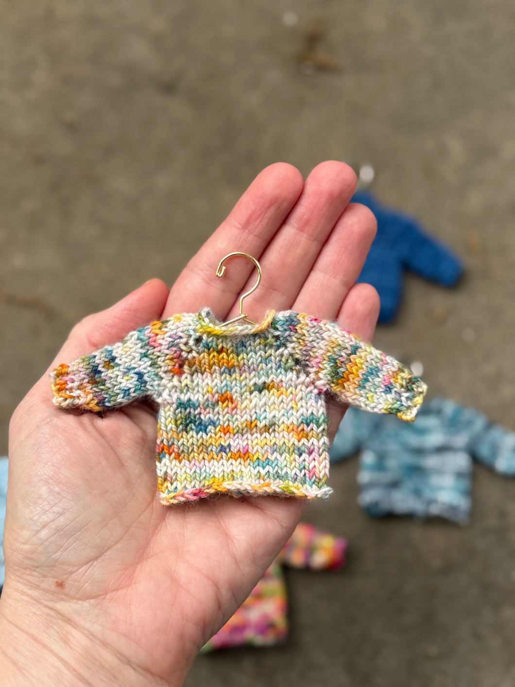 Tiny Hand Knit Colorful Sweater