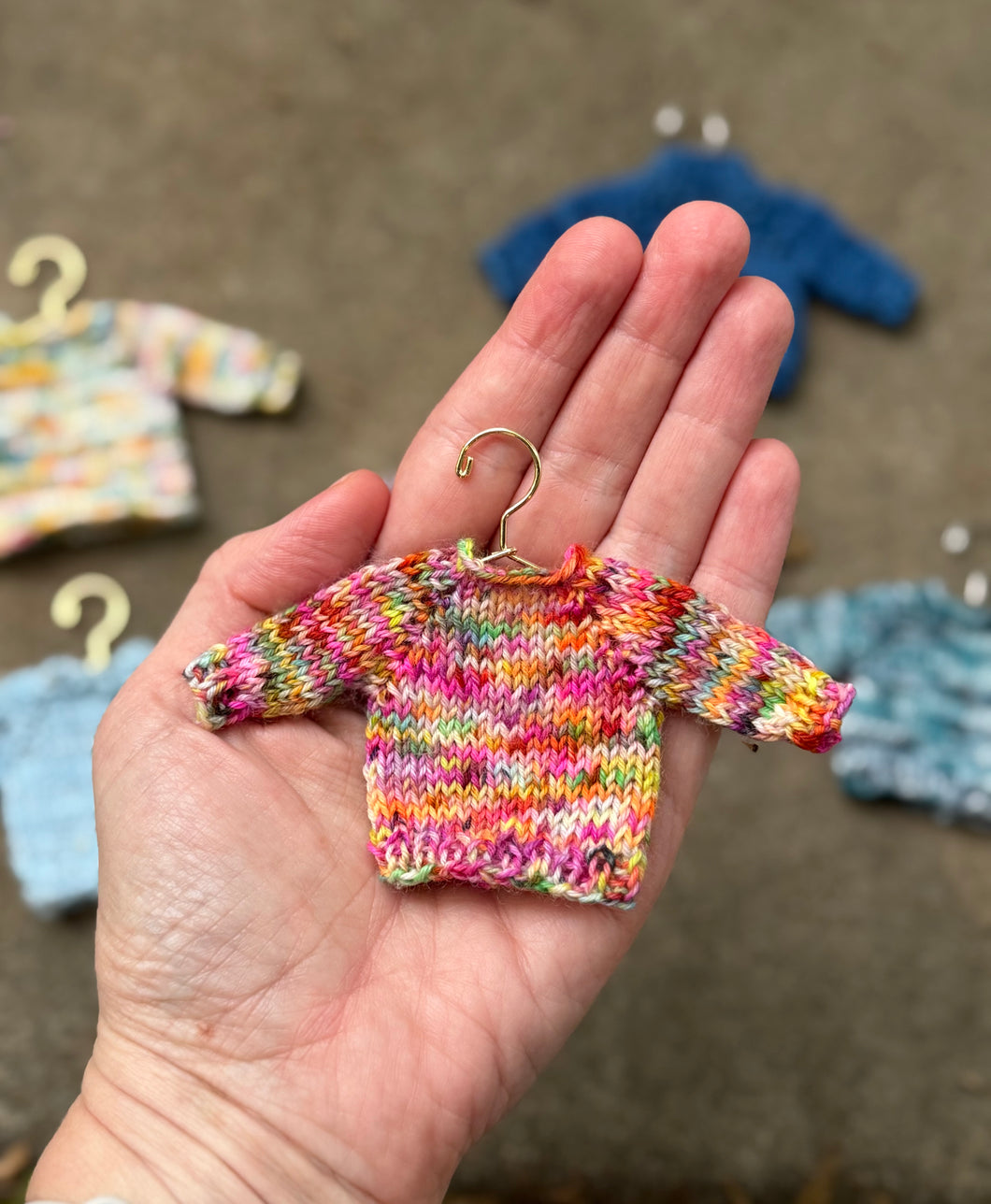 Tiny Hand Knit Colorful Sweater