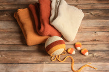 Load image into Gallery viewer, Candy Corn Newborn Bonnet
