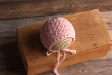 Load image into Gallery viewer, Baby Pink Avery Bonnet Newborn Bonnet
