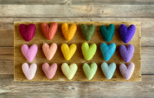 Little Rainbow Felt Hearts