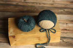 Midnight Newborn Bonnet, Новорожденный вязаный капот, опора для фотографии