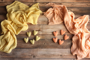 Lemon Yellow Or Peach Wrap and Hearts Set - Double Length
