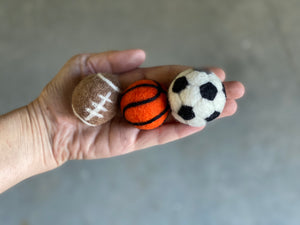 Little Felt Football, Soccer Ball, Basket Ball
